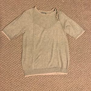 Delia’s Gray Ruffle Short Sleeve Sweater